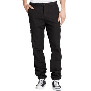 J Brand Frye Flight Pant Relaxed Fit Mid Rise Zip Pockets Cotton Black 30